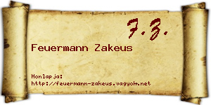 Feuermann Zakeus névjegykártya
